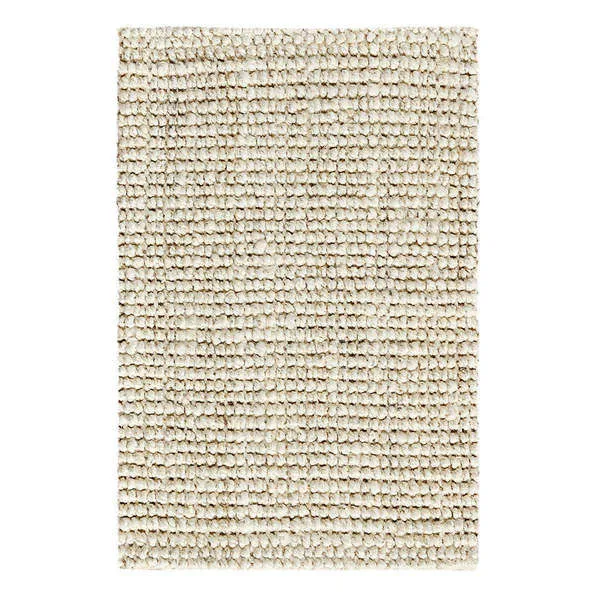 Annello Handspun Jute Area Rug with chunky boucle weave in neutral natural fibers