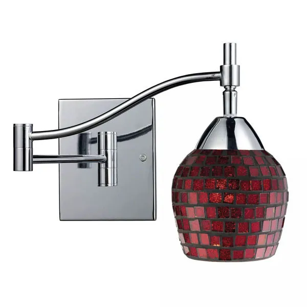 Product Image 2 for Celina 1 Light Swingarm Sconce In Polished Chrome And Copper Glass  from Elk Lighting