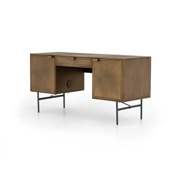 Product Image 7 for Sunburst Desk Sunburst Etched Aged Brass from Four Hands