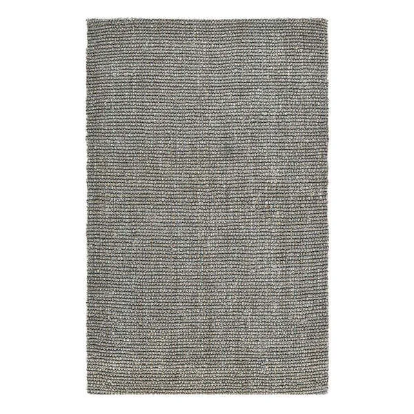 Rectangular chunky boucle weave jute area rug in a neutral gray tone
