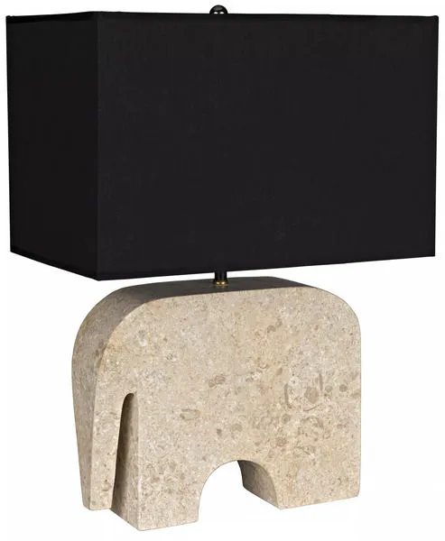 Product Image 6 for Elephant Lamp With Shade, White Marble from Noir
