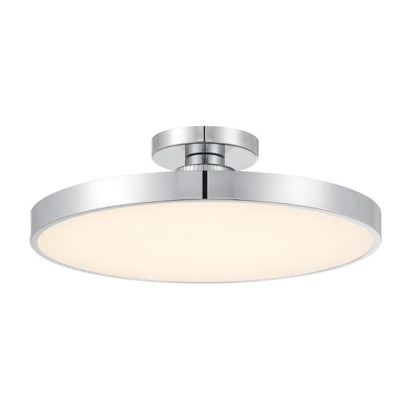 Thayer LED ceiling light shown from a low front angle emphasizing slim profile and illumination