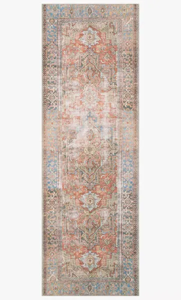 Product Image 5 for Loren Terracotta / Sky Rug - 2'6" X 7'6" from Loloi
