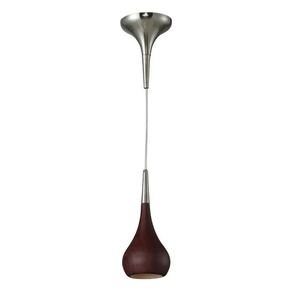 Product Image 2 for Lindsey 1 Light Pendant In Dark Walnut And Satin Nickel With Adapter Kit from Elk Lighting