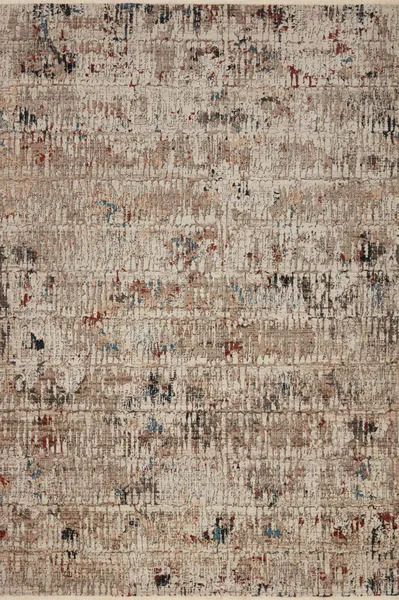 Full view of Leigh Ivory Multi Rug showing the complete abstract pattern of mixed bold motifs on an ivory background