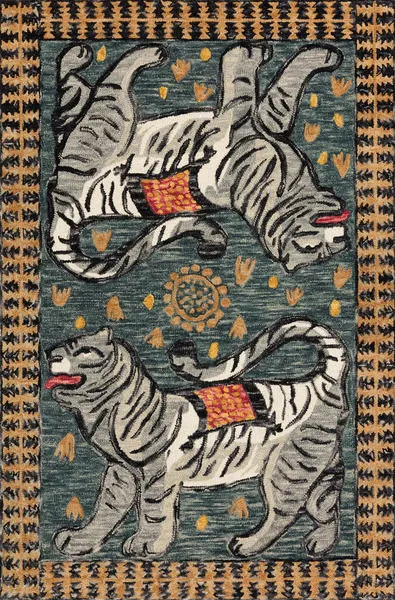 Product Image 5 for Tigress Teal / Grey Rug from Loloi