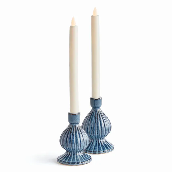 Product Image 1 for Mela Stoneware Taper Holders from Napa Home And Garden