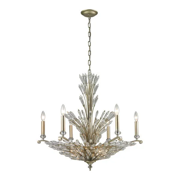 Product Image 1 for Viva Natura 9 Light Chandelier In Aged Silver from Elk Lighting