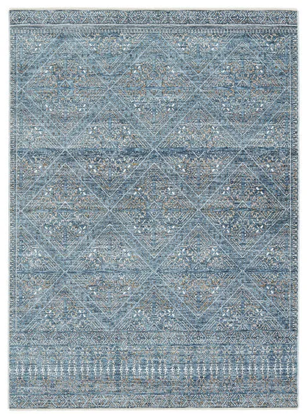 Product Image 3 for Talos Trellis Blue/ Gold Rug from Jaipur 