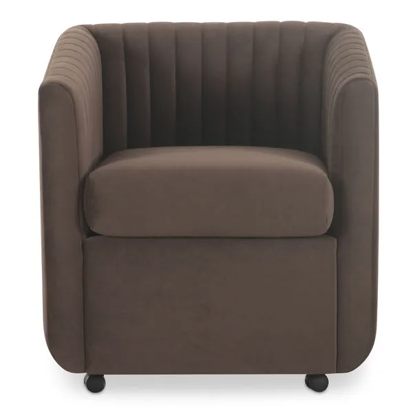 Product Image 1 for Jane Rolling Dining Chair Brown Velvet from Moe's
