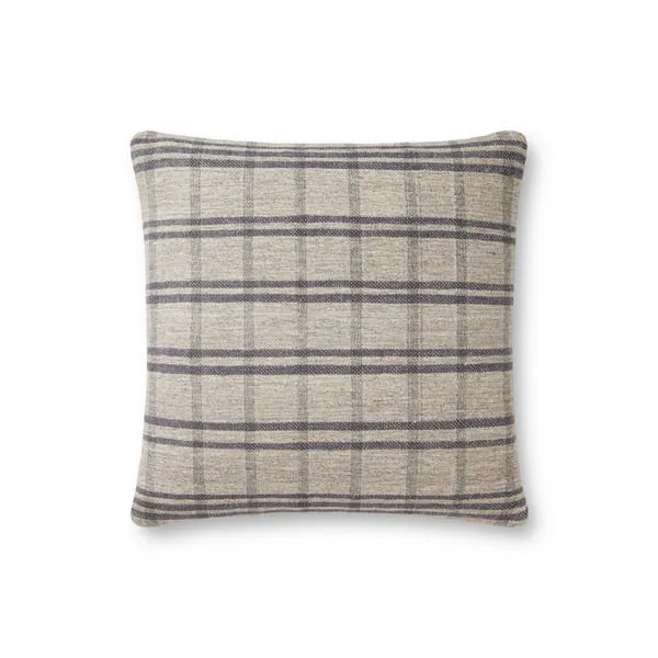 Product Image 1 for Grey / Stone Plaid Pillow Cover - 18" Cover Only from Loloi