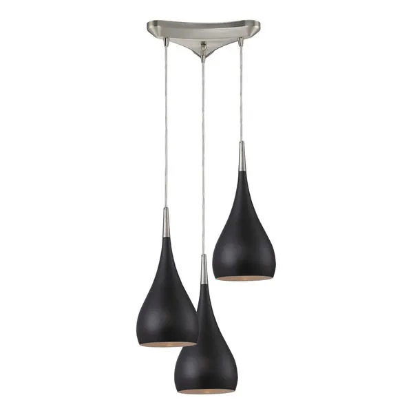 Product Image 2 for Lindsey 3 Light Pendant In Oiled Bronze And Satin Nickel from Elk Lighting