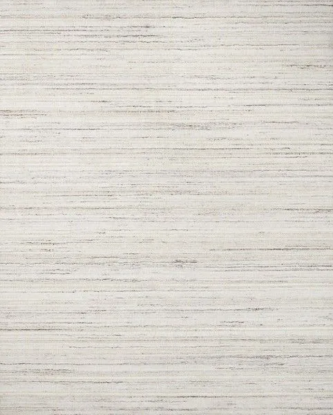 Jamie Ivory / Dove Rug with subtle horizontal abrash stripes in soft ivory and dove gray tones