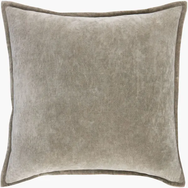 Karling Driftwood Accent Pillow in neutral soft driftwood gray cotton fabric with subtle texture and flange edges