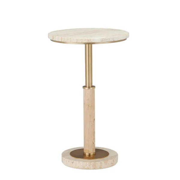 Product Image 1 for Miles Travertine Accent Table from Currey & Company