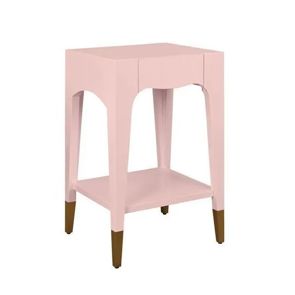 Product Image 2 for Patti Tapered Leg One Drawer Side Table With Antique Brass Foot Caps from Worlds Away