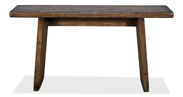 Farm House Hall Table front view showing sturdy wide legs and flat tabletop