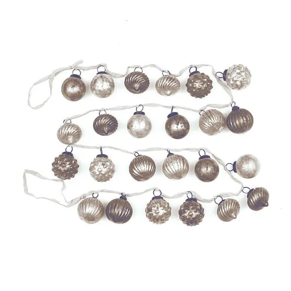 Product Image 1 for Eve Embossed Mercury Glass Ornament Garland from Creative Co-Op