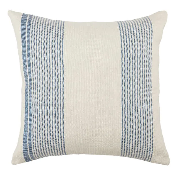 Product Image 5 for Parque Indoor/ Outdoor Blue/ Ivory Striped Pillow from Jaipur 
