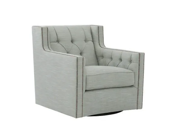 Product Image 1 for Candace Swivel Chair - Gray Fabric from Bernhardt Furniture