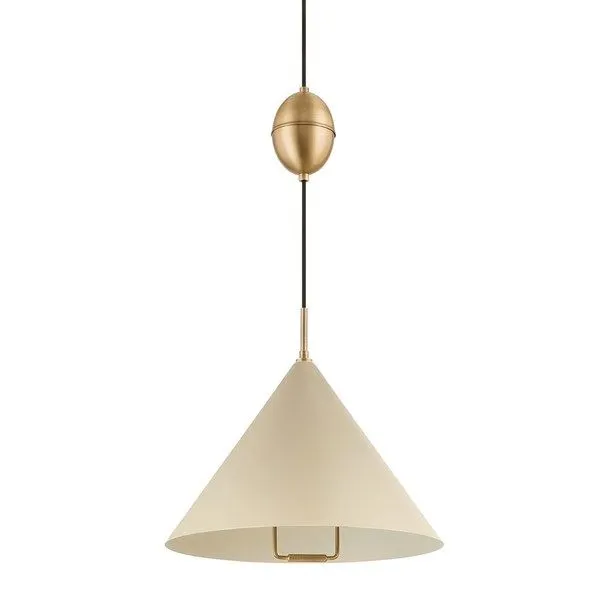Product Image 1 for Fontana Patina Brass 1-Light Cream Pendant from Troy Lighting