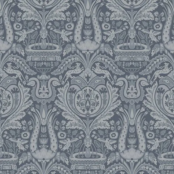 Product Image 1 for Laura Ashley Heraldic Damask Dusky Seaspray Wallpaper from Graham & Brown