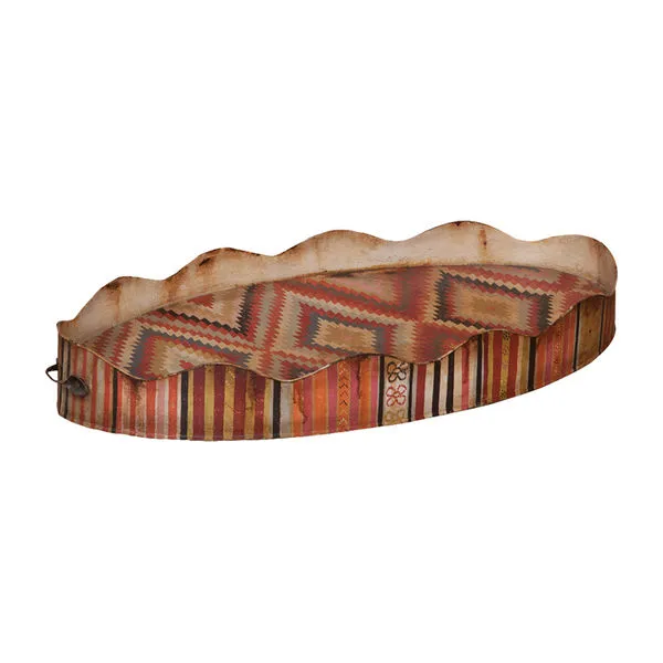 Product Image 1 for Oval Scalloped Tin Tray from Elk Home