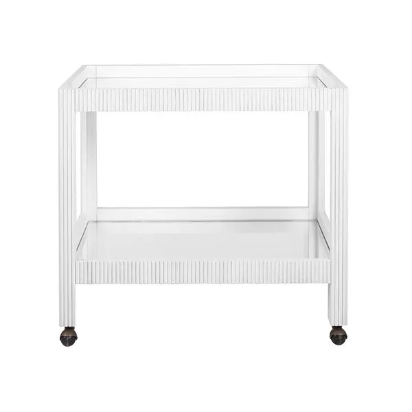 Product Image 1 for Otis Fluted Bar Cart In White Washed Oak from Worlds Away