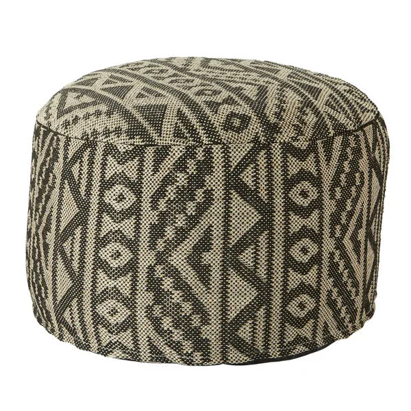 Product Image 3 for Renon Indoor/ Outdoor Tribal Black/ Light Taupe Cylinder Pouf from Jaipur 