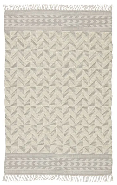 Product Image 8 for Cidra Handmade Geometric Light Gray/ Cream Rug from Jaipur 