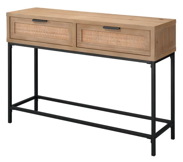 Product Image 4 for Reed Console Table in Washed Wood & Black Metal from Jamie Young