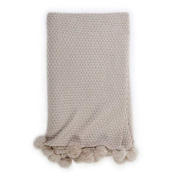 Product Image 1 for Riley Oversized Throw Blanket - Taupe from Pom Pom at Home