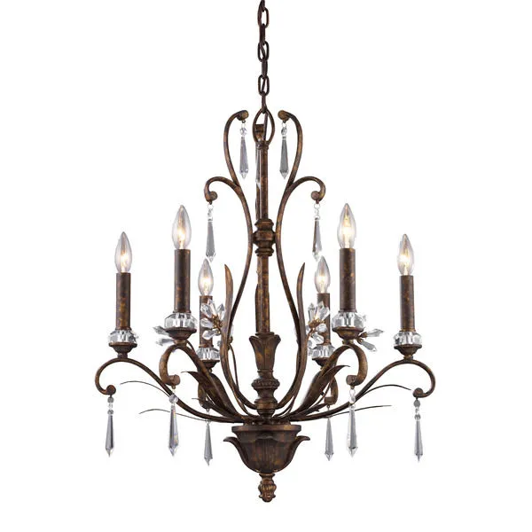 Product Image 2 for 6 Light Chandelier In Burnt Bronze from Elk Lighting