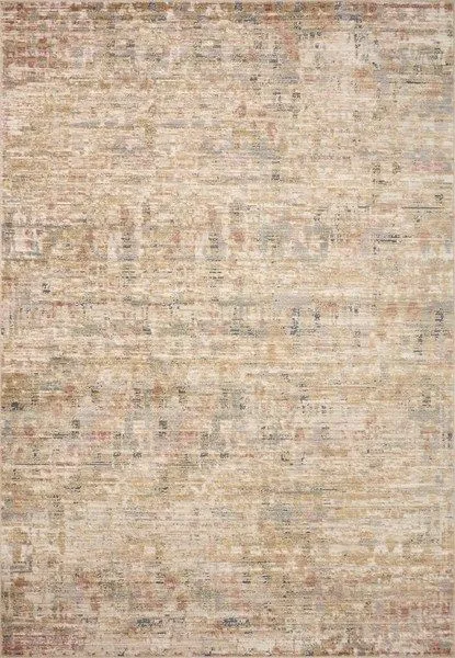 Arden 2'6" x 8'0" rug with wide heathered stripes in sand and multi colors, featuring subtle ribbed texture