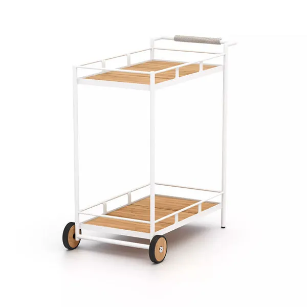 Product Image 3 for Aroba Outdoor Bar Cart White Aluminum from Four Hands