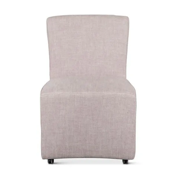 Product Image 3 for Lily Off White Linen Wheeled Side Chair from World Interiors