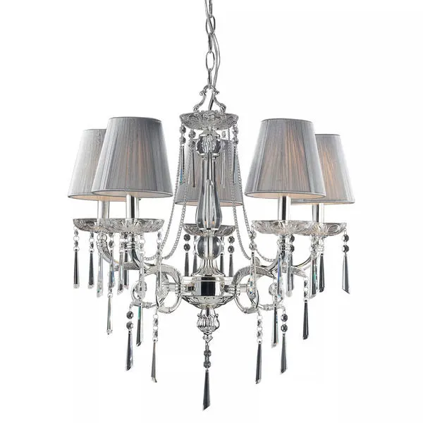 Product Image 2 for 5 Light Chandelier In Polished Silver And Iced Glass from Elk Lighting