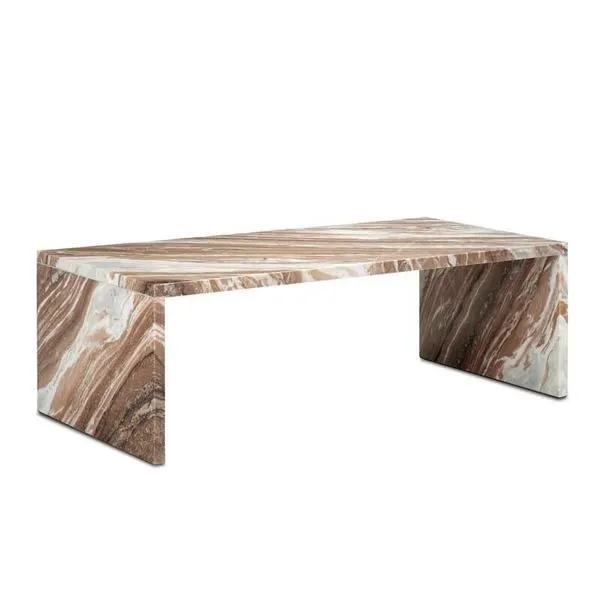 Product Image 1 for Ryan Brown Marble Cocktail Table from Currey & Company