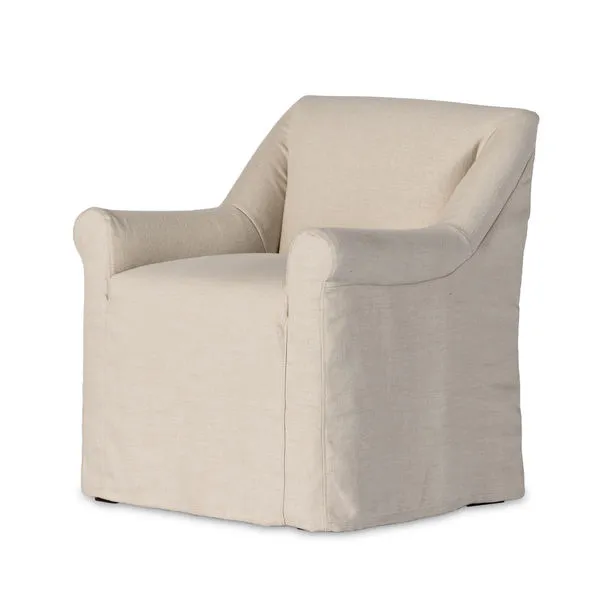 Product Image 1 for Bridges Cream Linen Slipcover Dining Armchair - Brussels Natural from Four Hands