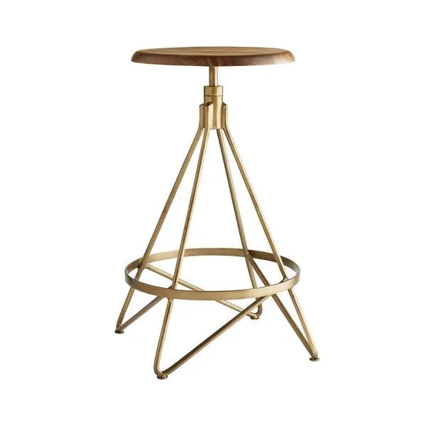 Product Image 1 for Wyndham Natural Brown Wood Swivel Counter Stool from Arteriors
