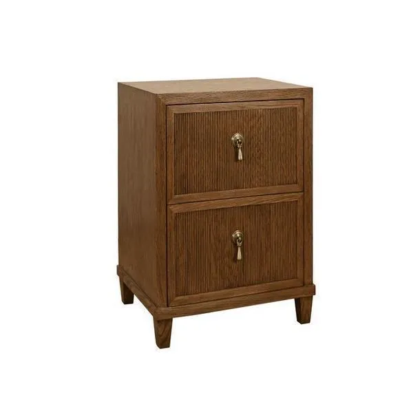 Product Image 2 for Two Drawer Side Table With Fluted Drawer Fronts from Worlds Away