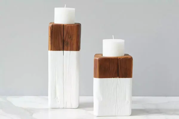 Product Image 2 for White Mod Candle Pillar, Set Of 2 from etúHOME