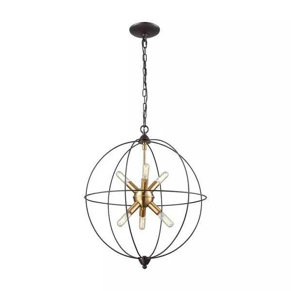 Product Image 3 for Loftin 6 Light Chandelier In Oil Rubbed Bronze And Satin Brass from Elk Lighting