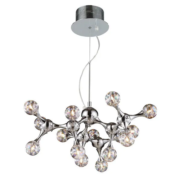 Product Image 2 for Molecular Collection 15 Light Chandelier In Chrome With Rainbow Glass from Elk Lighting