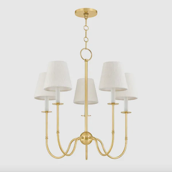 Amina Chandelier in a simple white room setting showing scale and fixture height