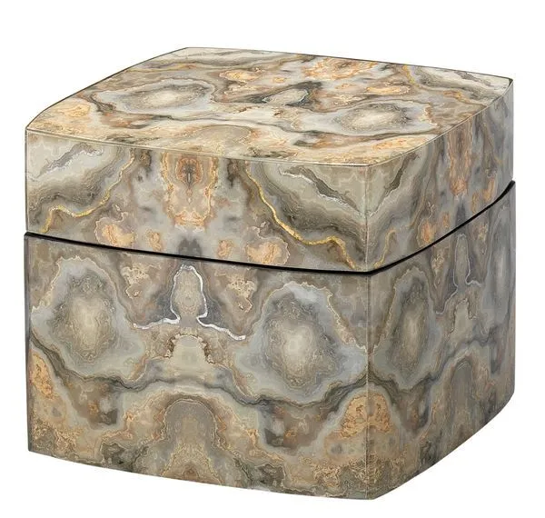 Product Image 5 for Ink Blot Curved Box In Grey & Cream Lacquer from Jamie Young