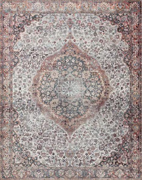Wynter Red Multi Rug with intricate floral and medallion pattern in reds, blues, and neutrals