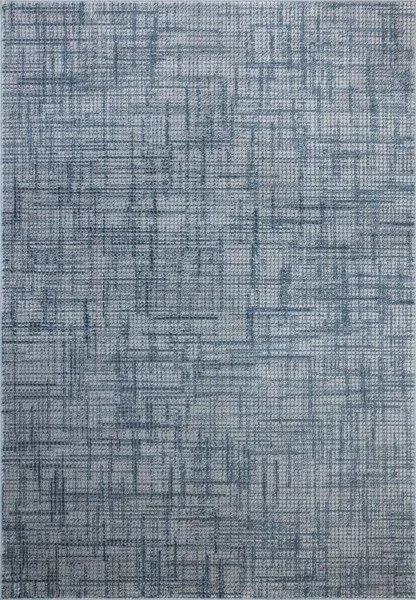 Townes Grey / Denim Rug with abstract grid pattern in shades of blue and gray