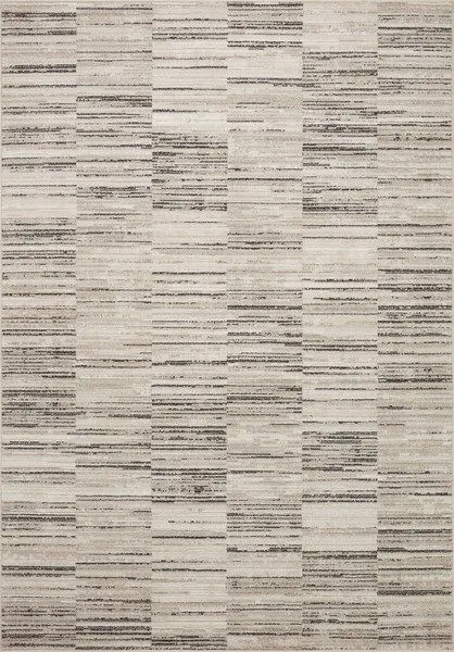 Darby Charcoal / Sand power-loomed area rug with a ribbed, box-like pattern in neutral charcoal and sand tones