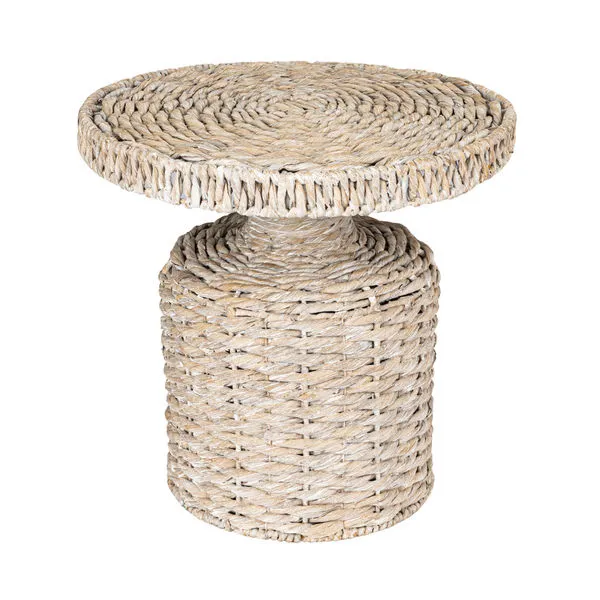 Product Image 1 for White Seagrass Pedestal Drum Table from Creative Co-Op